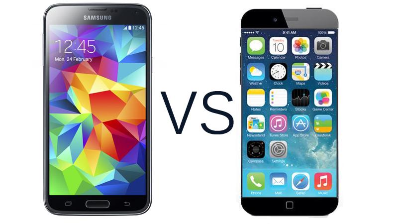 iPhone 6, 6 Plus cũ giả rẻ  so nhanh màn hình với Samsung Galaxy S5